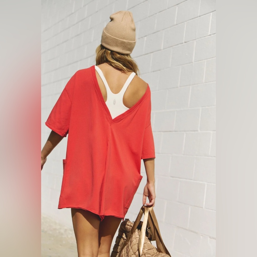 NWT FP Movement Hot Shot Tee Romper~ Winterberry - Picture 2 of 2